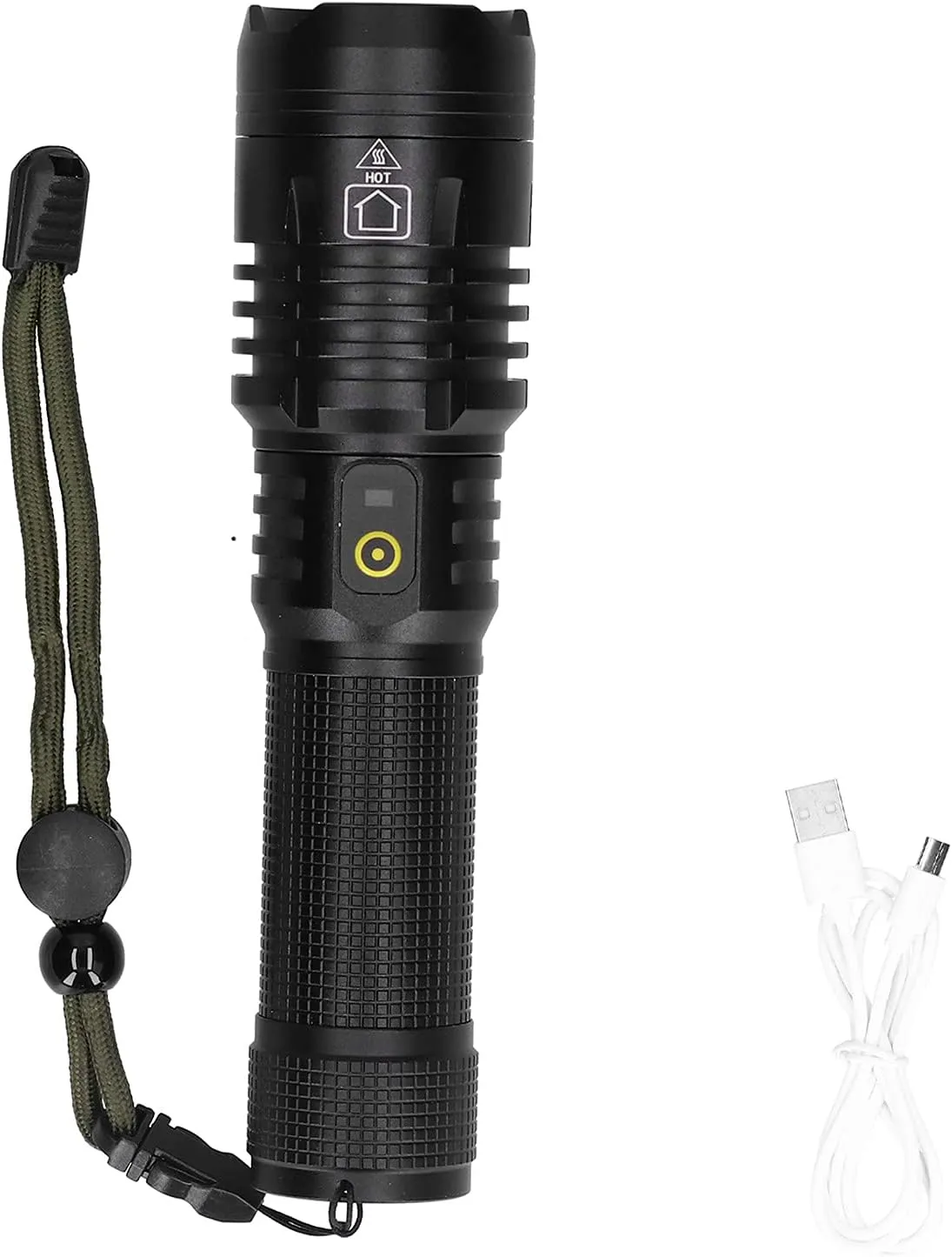 Flashlight Powerful Torch, 5000LM Long Shot Telescopic Zoom Emergency Flashlight for Outdoor Waterproof Adventure Tourism Hiking Camping