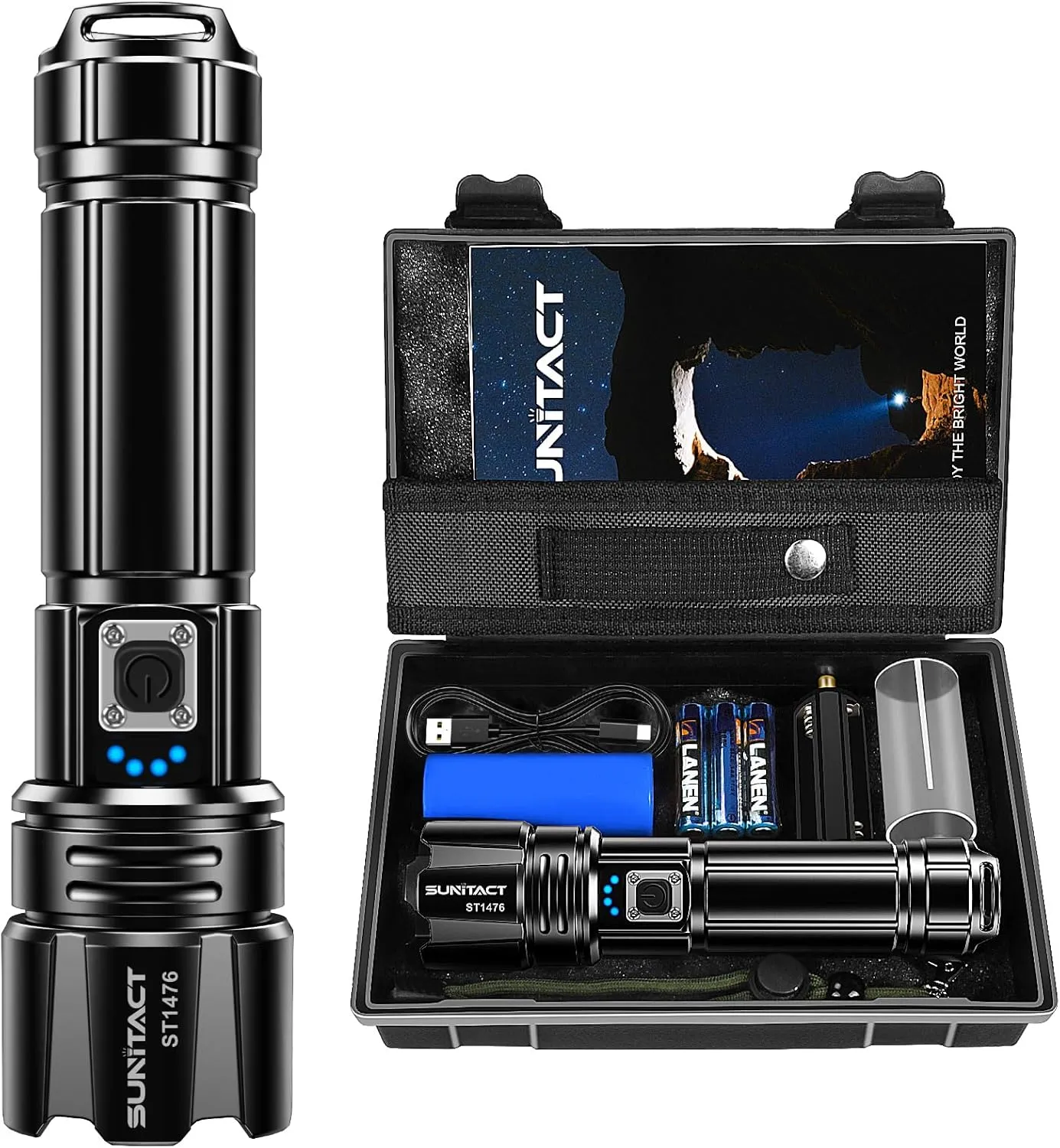Flashlights High Lumens, Rechargeable Flashlight Led 2000 Lumen XHP70.2, Super Bright Flash Light, High Powered Handheld Flashlights for Emergency Camping Gift, IP67 Waterproof, Adjustable
