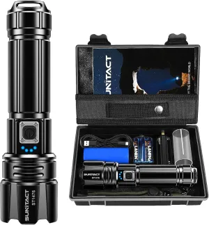 Flashlights High Lumens, Rechargeable Flashlight Led 2000 Lumen XHP70.2, Super Bright Flash Light, High Powered Handheld Flashlights for Emergency Camping Gift, IP67 Waterproof, Adjustable