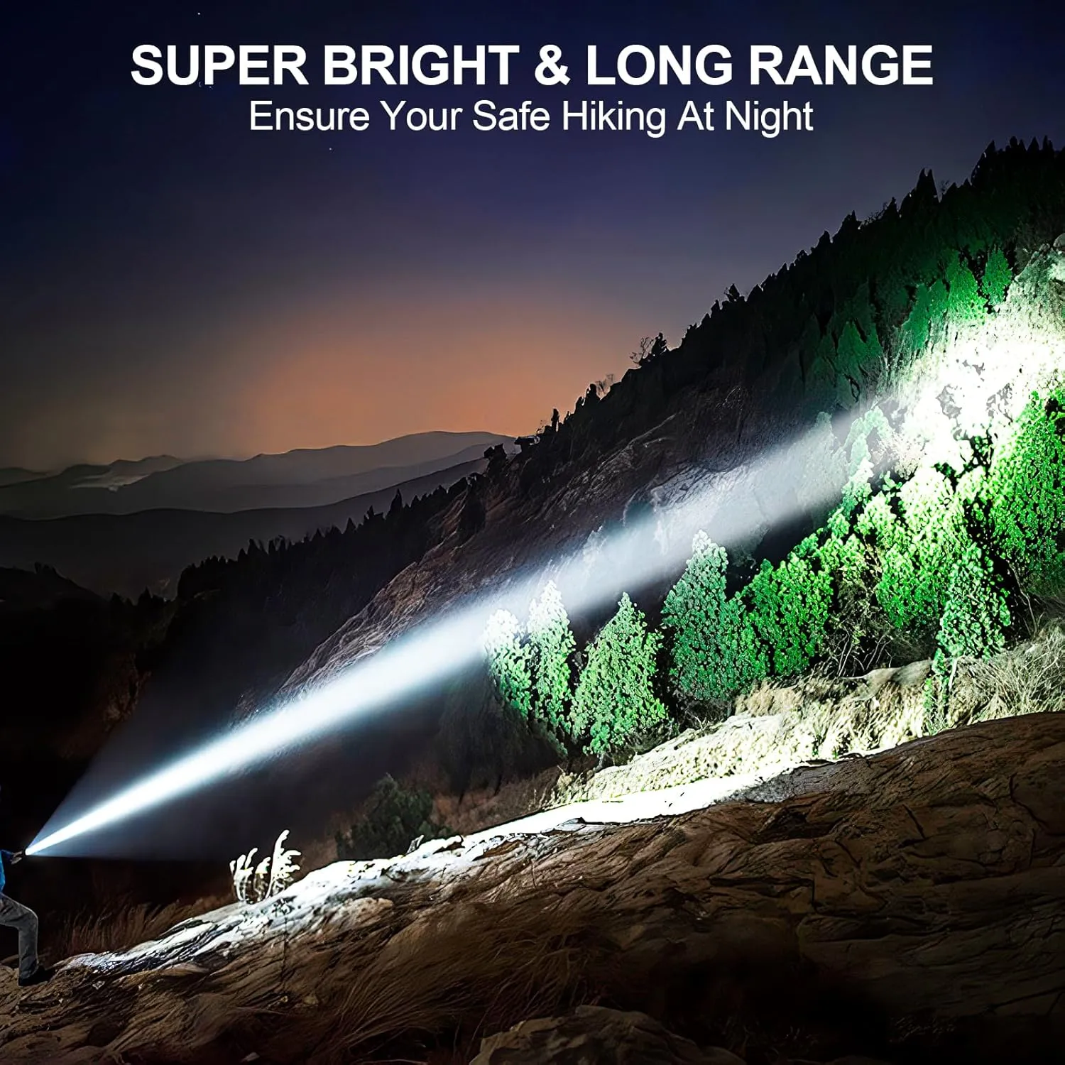 Flashlights High Lumens Rechargeable, Super Bright Long Range Small Powerful Flashlight, 6 Modes LED Tactical Pocket Waterproof Flash Light for Home Emergency (2, Orange)