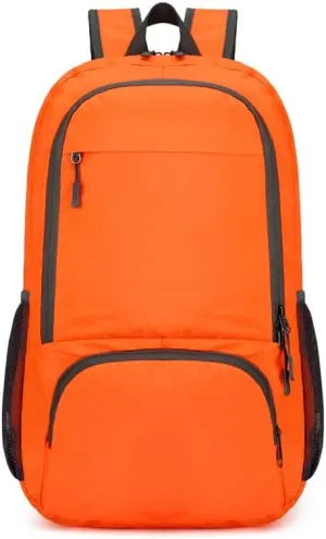 Foldable Backpack Lightweight Packable Hiking Daypack Large Capacity Outdoor Cycling Travel Bag for Gym Climbing Trekking (Orange)