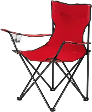 Foldable Fishing Chair for Camp Chair Outdoor Chair Red (19.69 x 19.69 x 31.50)