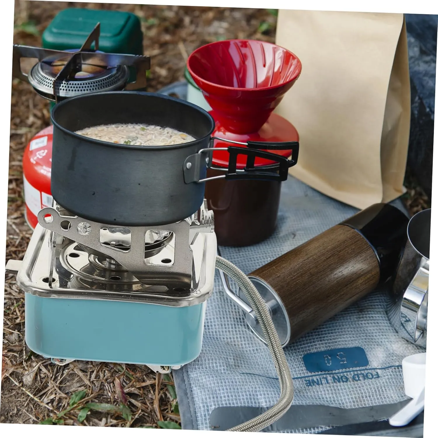 Foldable Gas Stove Portable Camping Stove with Screw Lightweight Outdoor Burner for Hiking Bbq Compact Design Easy to Carry for Outdoor Activities