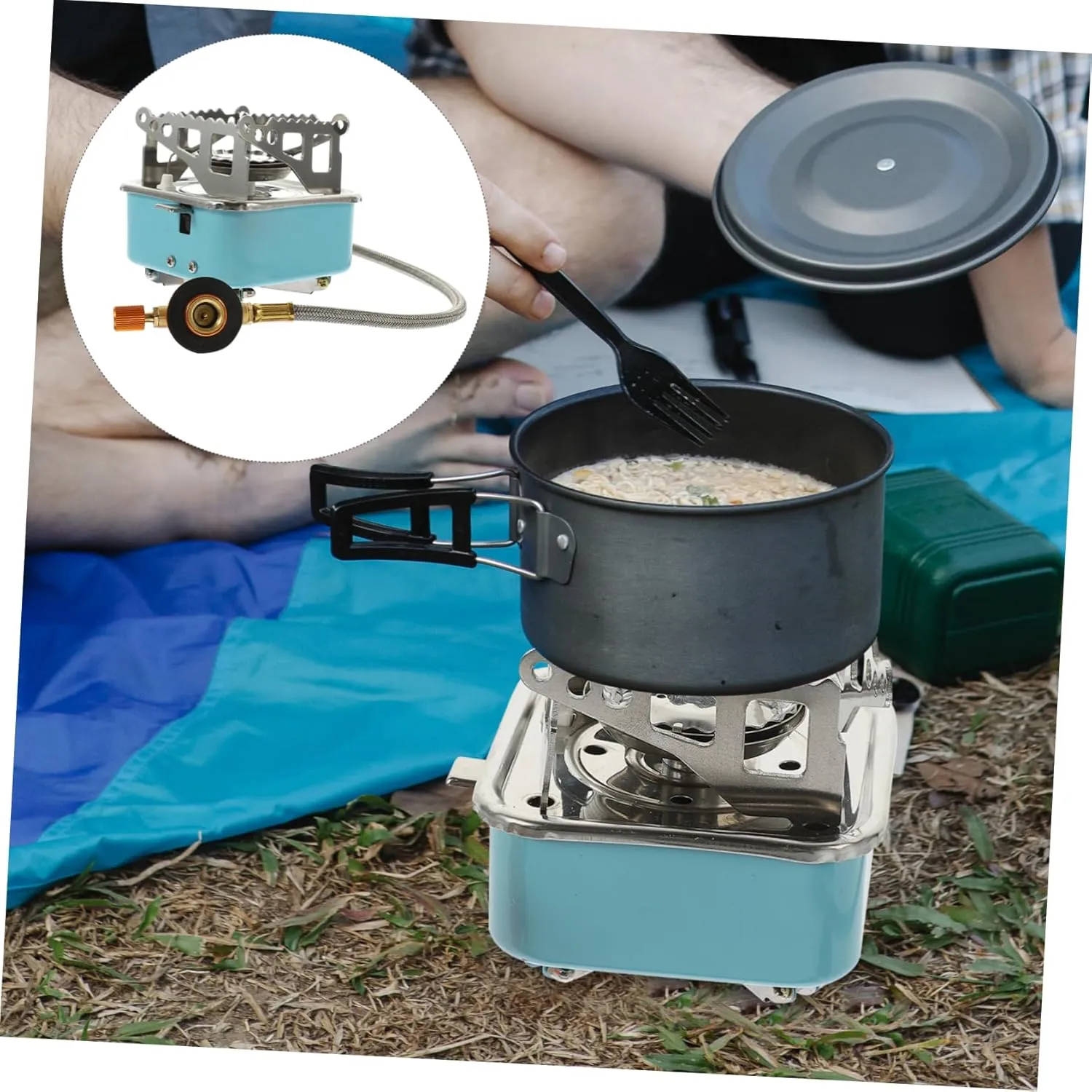 Foldable Gas Stove Portable Camping Stove with Screw Lightweight Outdoor Burner for Hiking Bbq Compact Design Easy to Carry for Outdoor Activities