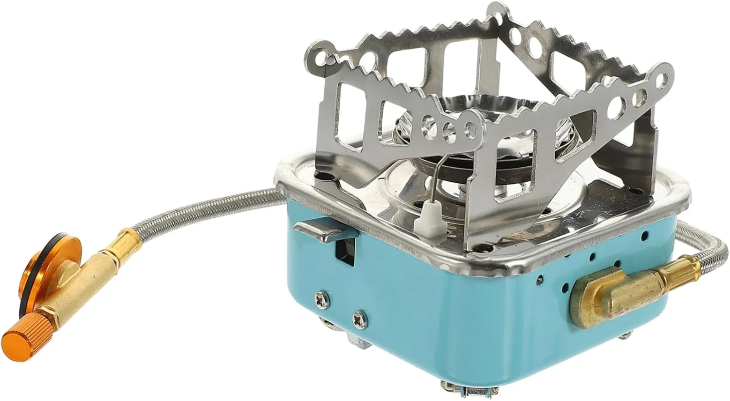 Foldable Small Gas Stove for Hiking and Camping Portable Outdoor Stove Titanium Camping Supplies Green