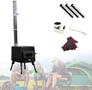 Foldable Wood Burning Stove Camp Tent with Chimney Pipe for Shelter Heating Cooking,for Tent,Wood Stoves