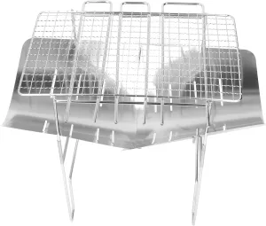 Folding Camping Barbecue Rack, Rust Proof Light Portable Stainless Steel Barbecue Grill for Outdoor Outings Hiking Courtyard
