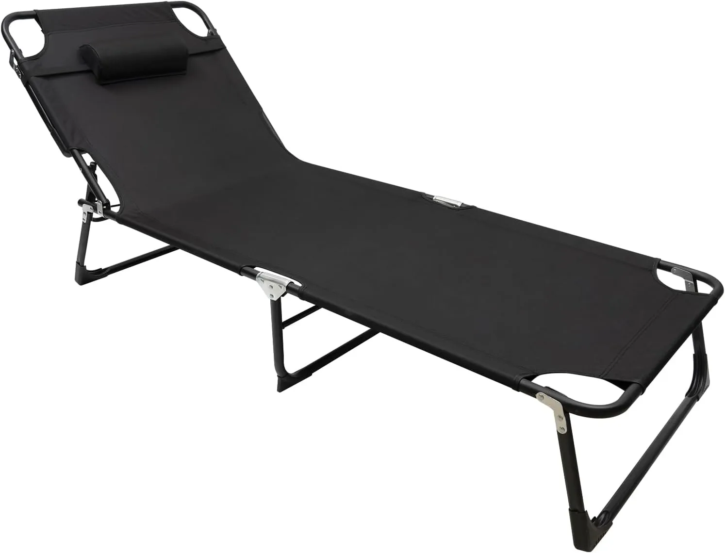 Folding Camping Cot for Adults, Sleeping Cots, Portable Travel Camp Cots, Folding Bed Outdoor Lounge Chairs for Outside Camping Bed Portable Folding Bed Cot Lounge Chair for Beach Lawn (Black)