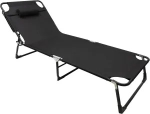 Folding Camping Cot for Adults, Sleeping Cots, Portable Travel Camp Cots, Folding Bed Outdoor Lounge Chairs for Outside Camping Bed Portable Folding Bed Cot Lounge Chair for Beach Lawn (Black)