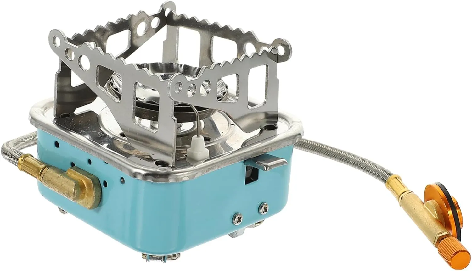 Folding Gas Stove for Outdoor Camping Portable Lightweight Foldable Burner for Hiking Compact Design for Easy Carrying for Travel Outdoor Activities with Screw Connection