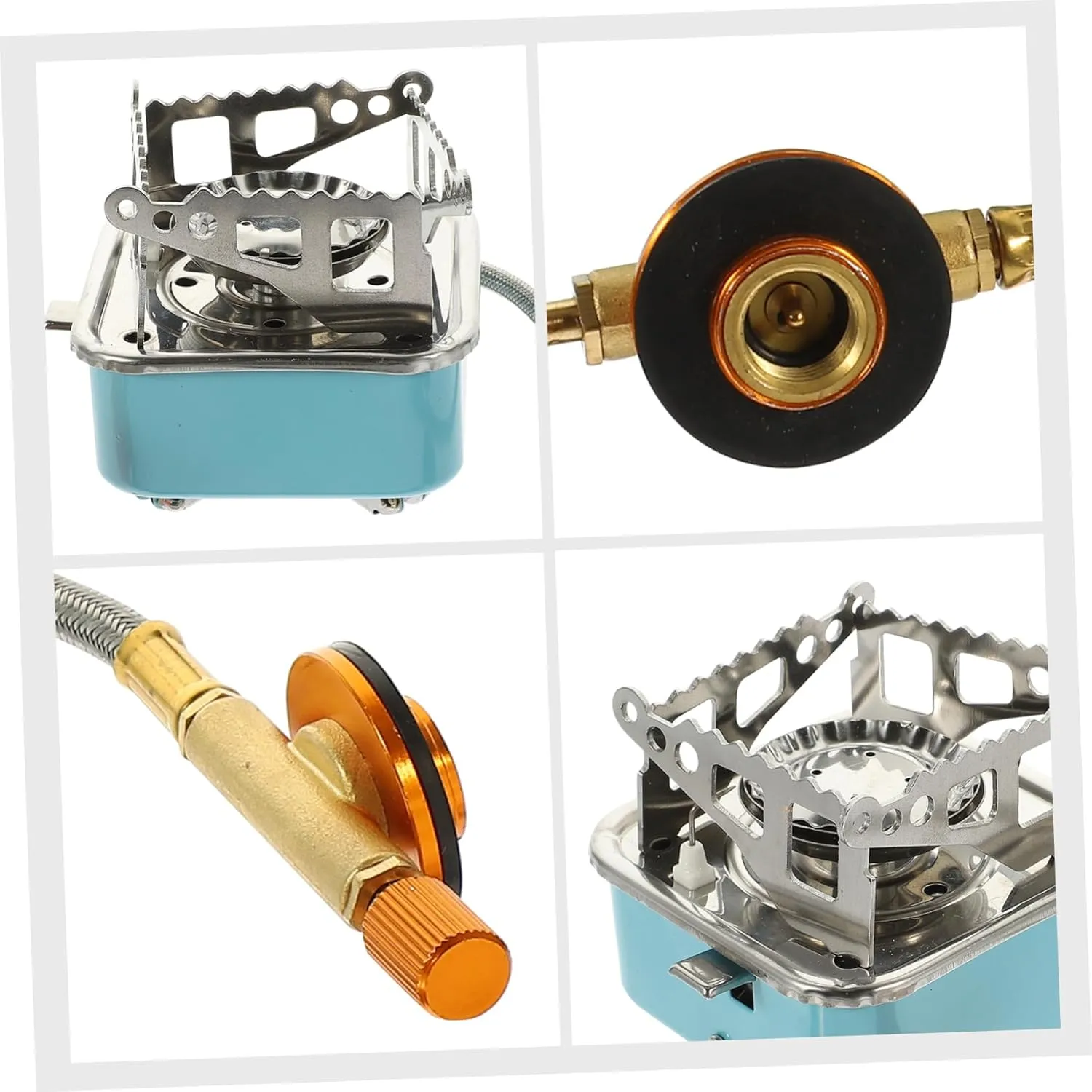 Folding Gas Stove for Outdoor Camping Portable Lightweight Foldable Burner for Hiking Compact Design for Easy Carrying for Travel Outdoor Activities with Screw Connection