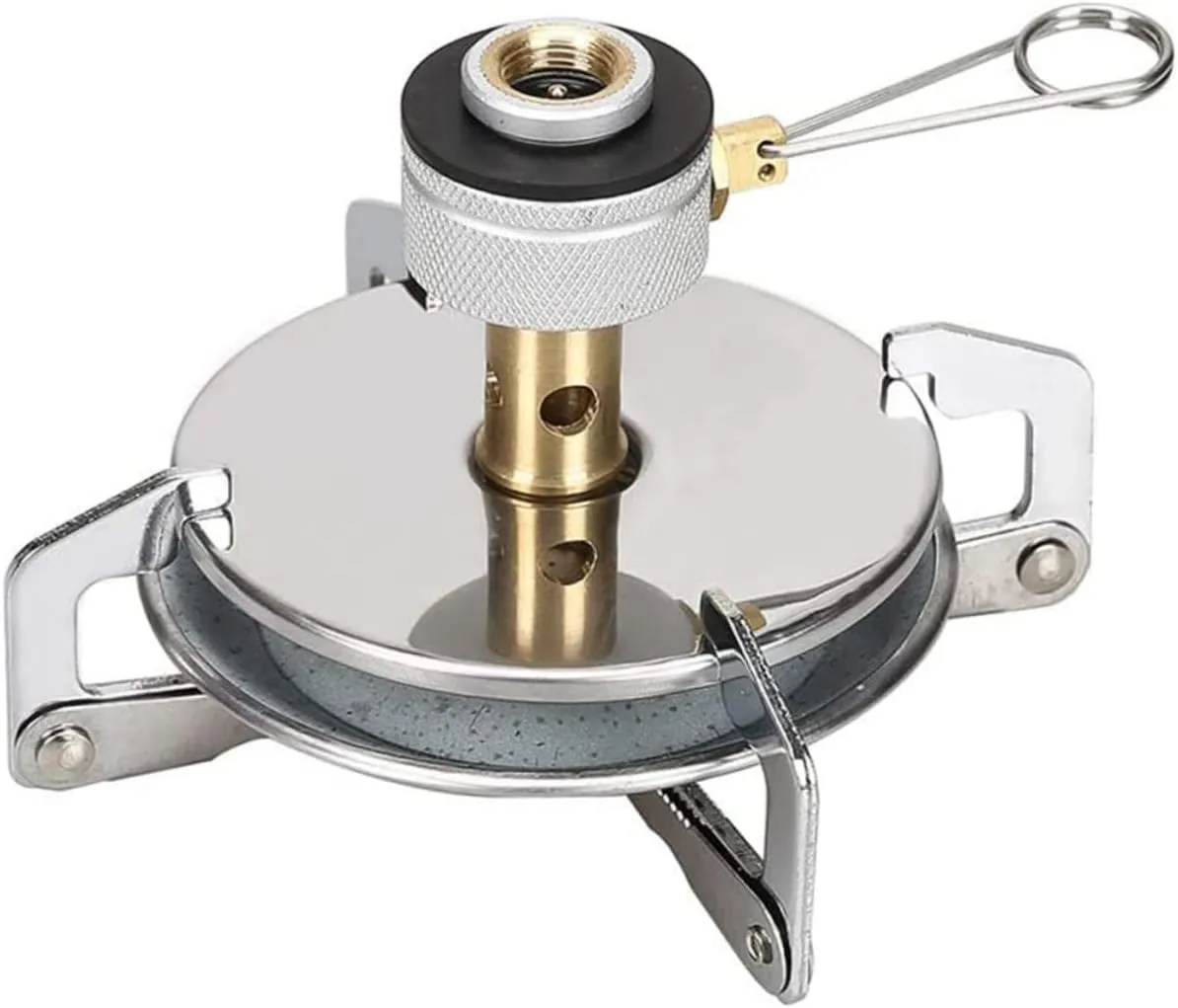 Folding Stainless Steel Portable Gas Burner Camping Stove for Outdoor Cooking and Barbecues Metal Design Lightweight and Easy to Use for Picnics and Camping Adventures