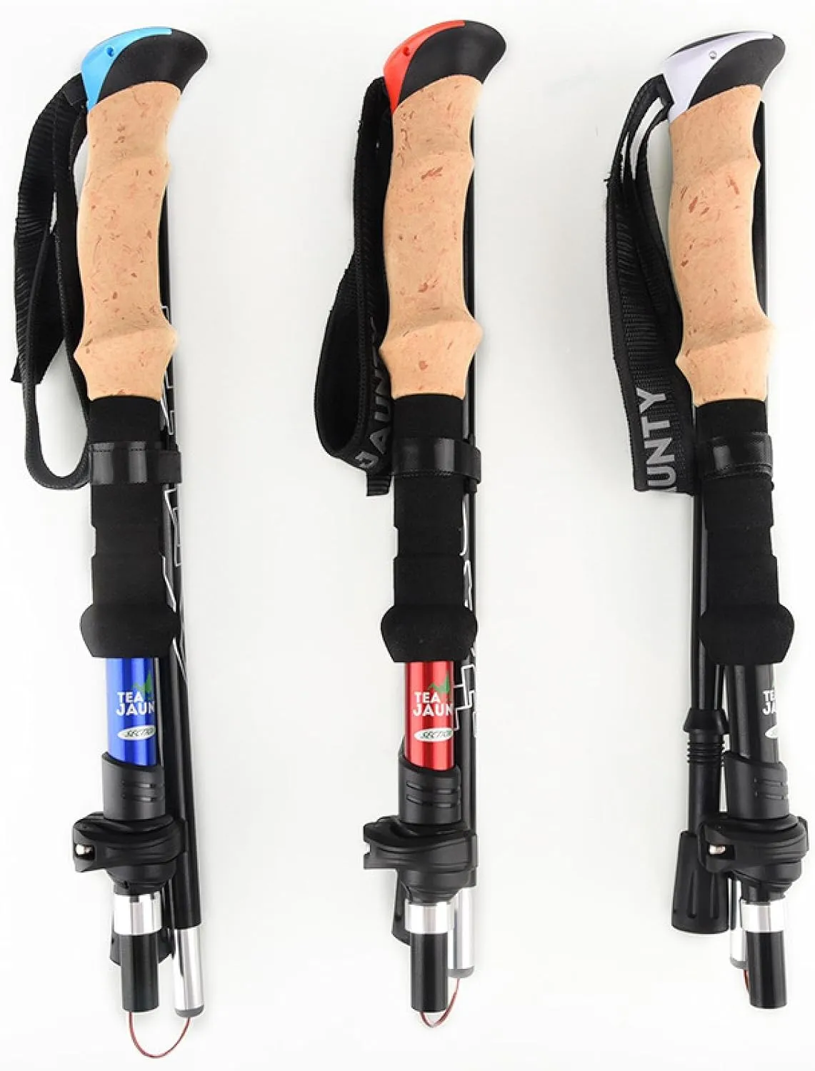 Folding Telescopic Aluminum Alloy Outer and Inner Locking Shock Absorber Trekking Poles