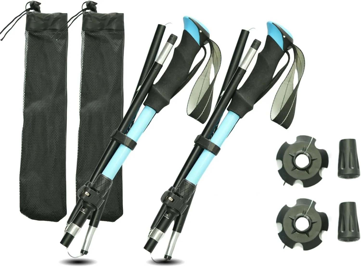 Folding Trekking Poles Easy and Convenient Hiking Safety Tool Multi-Functional Design Suitable for All Ages Essential for Outdoor Travel and Mountain Climbing Equipment Perfect for Adventurers