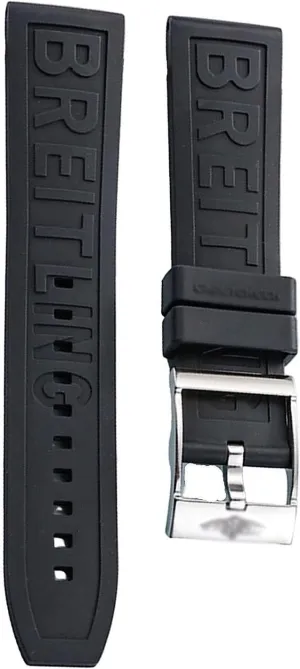 For Breitling navitimer avenger silicone Watch band with pin buckle 22mm 24mm Black dark blue strap