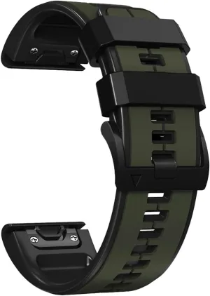 For Fēnix/Epix/Quatix/MARQ Series/Descent Series/D2 Series/Enduro/Tactix, Silicone Soft Breathable Waterproof Replacement Strap for QuickFit 22mm Watch Band