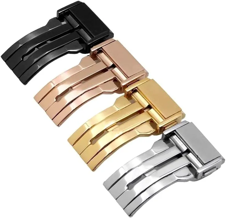 for Hublot Watch Strap 316L Stainless Steel Watch Buckle (Color : Silver, Size : 24mm)
