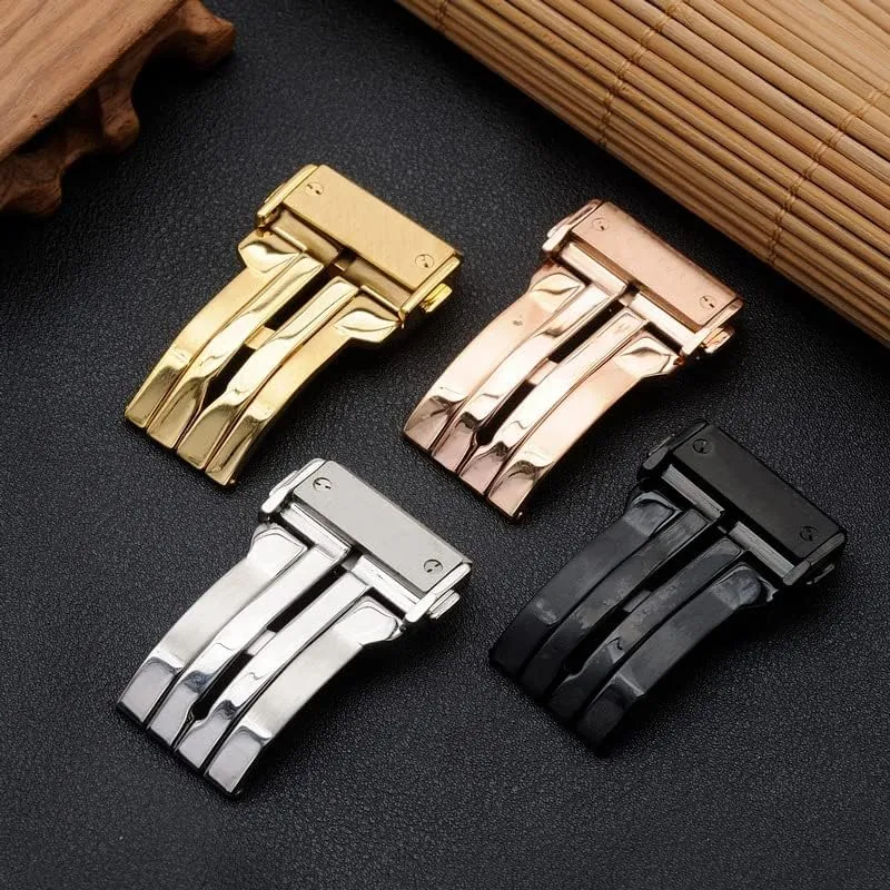 for Hublot Watch Strap 316L Stainless Steel Watch Buckle (Color : Silver, Size : 24mm)