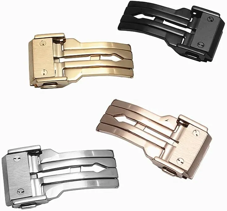 for Hublot Watch Strap 316L Stainless Steel Watch Buckle (Color : Silver, Size : 24mm)