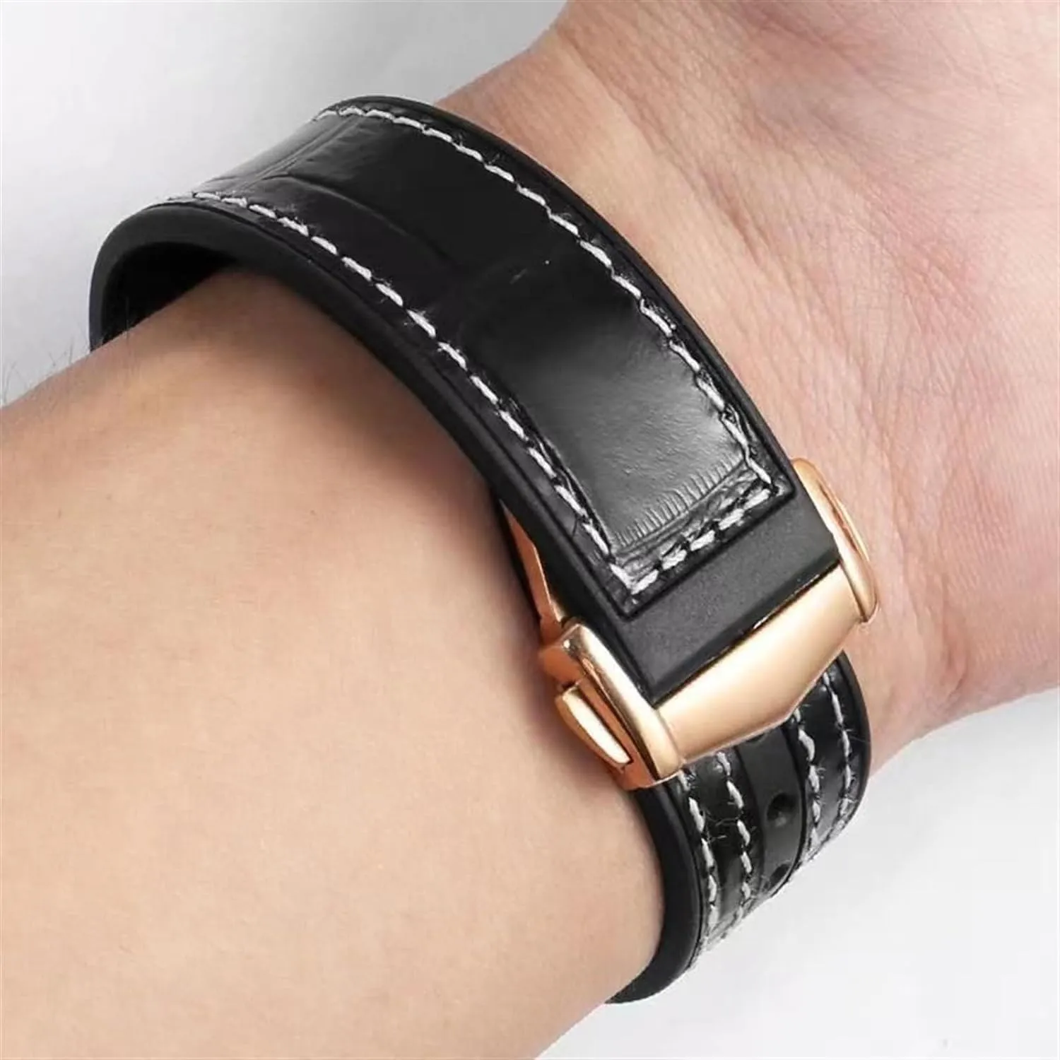 For Omega Constellation Double Eagle 131.133 Series Watchband Manhattan Rubber Cowhide Male Observatory Strap Notch