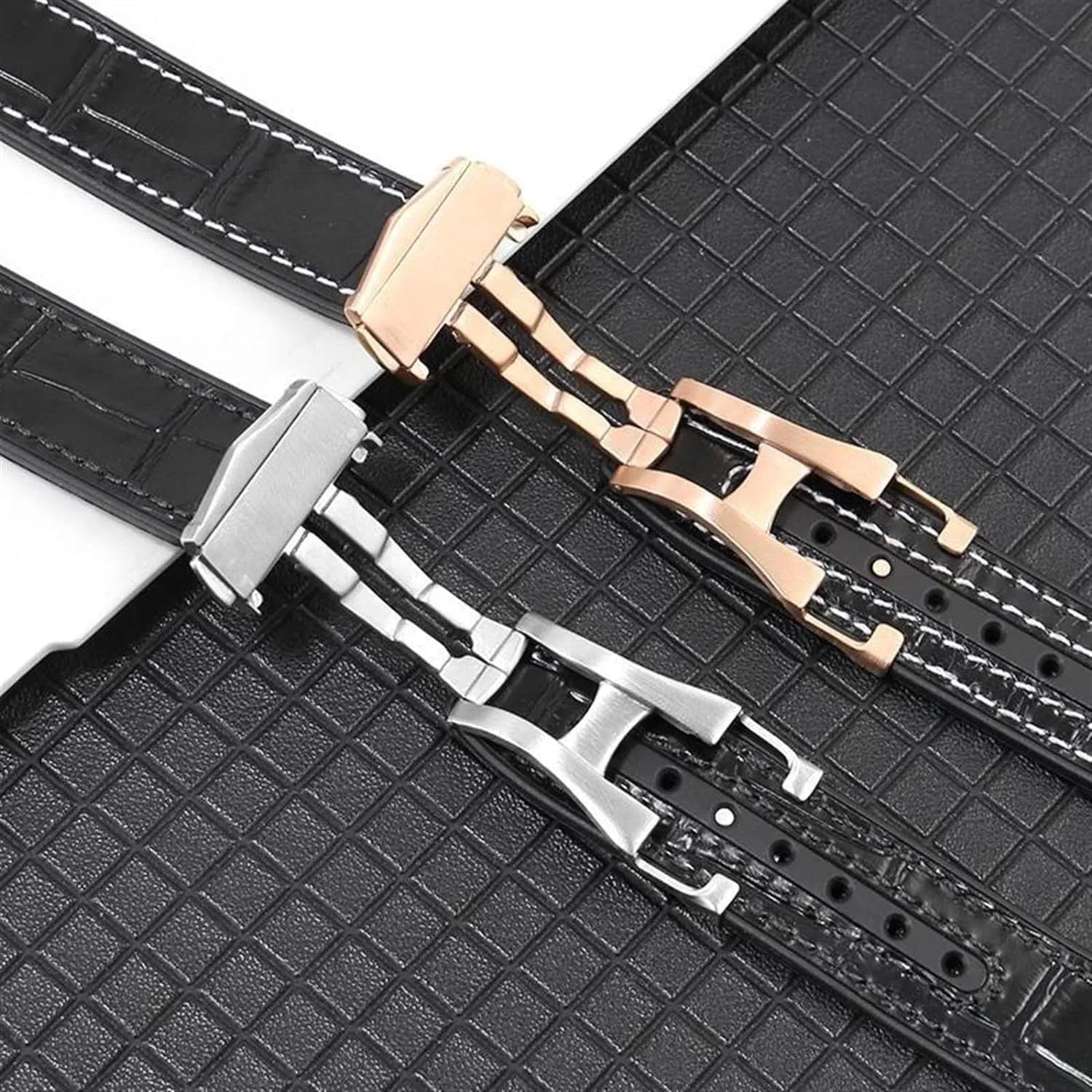 For Omega Constellation Double Eagle 131.133 Series Watchband Manhattan Rubber Cowhide Male Observatory Strap Notch