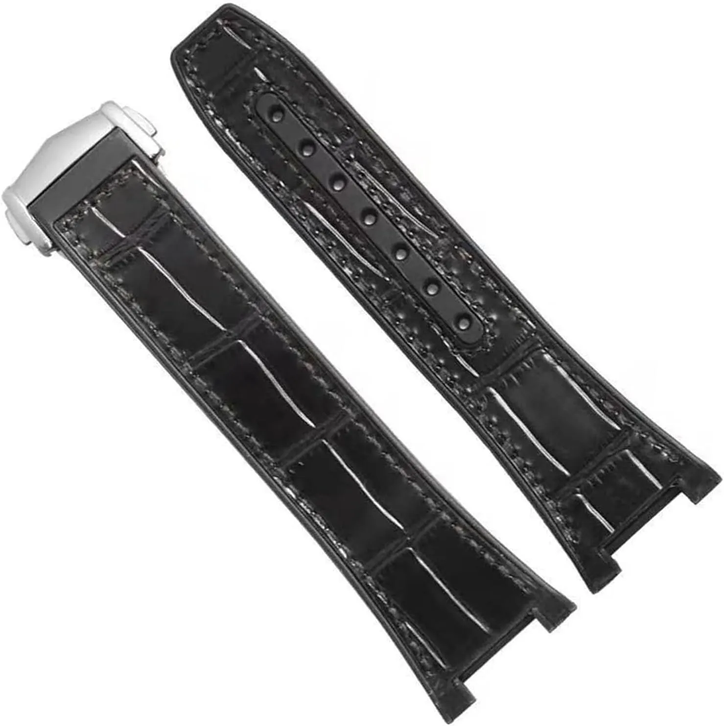 For Omega Constellation Double Eagle 131.133 Series Watchband Manhattan Rubber Cowhide Male Observatory Strap Notch
