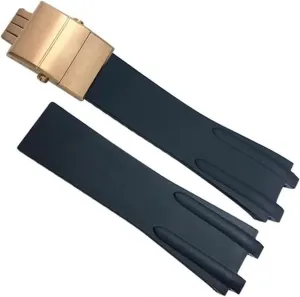 For Ulysse Nardin Blue Black Sport Waterproof Rubber Watch Strap Watchbands with Folding Buckle Watch Accessories