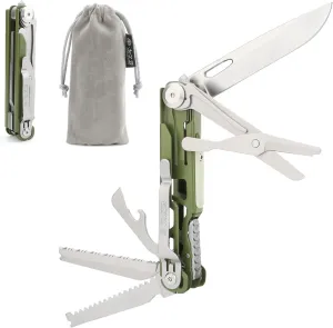 Forerunner3.0 9-in-1 EDC Multi tool with Pocket Knife, Needle Nose Pliers and Wire Stripper Tools, Gifts for Men, Survival and Camping Gear, D2 Steel