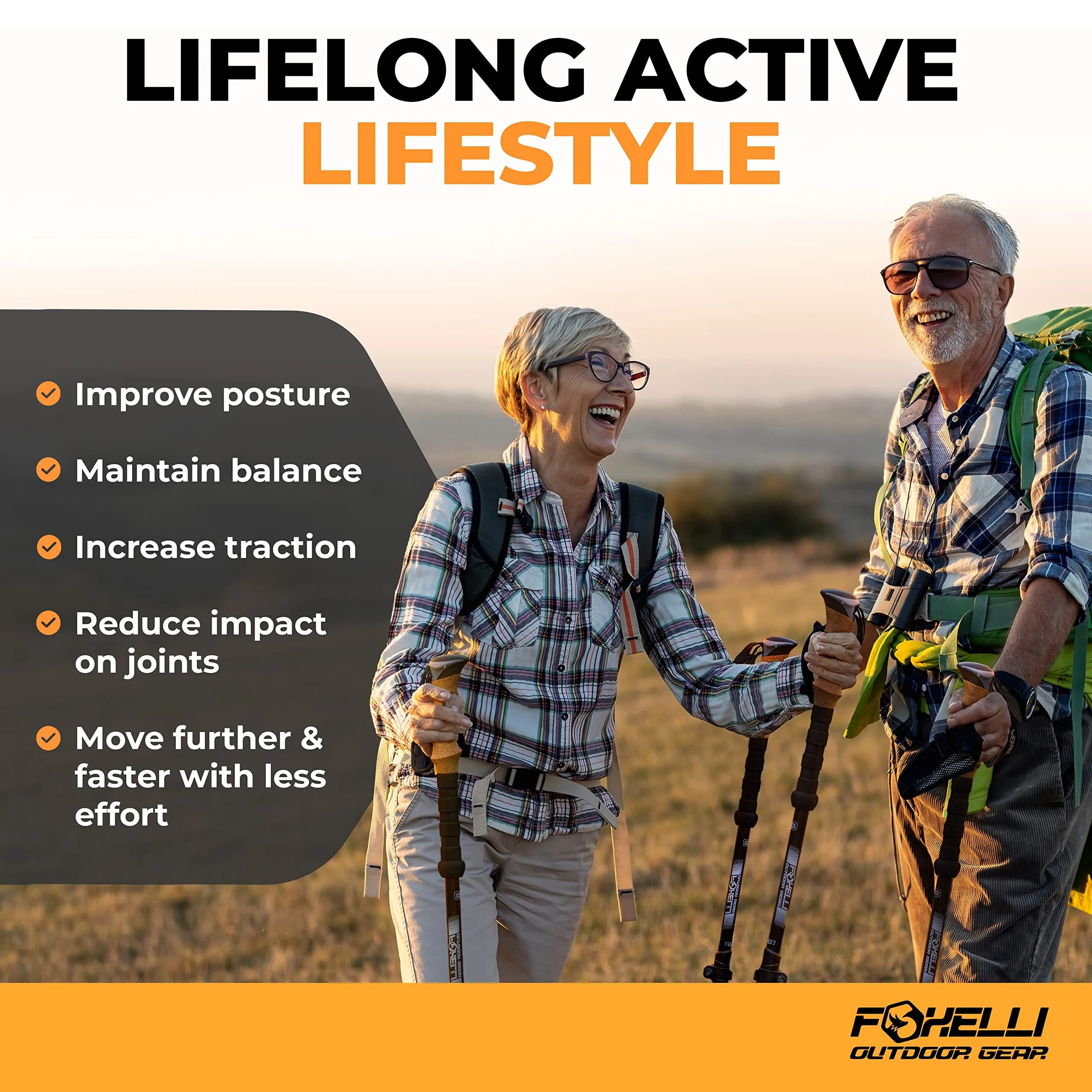 Foxelli Carbon Fiber Trekking Poles – Lightweight Collapsible Hiking Poles, Shock-Absorbent Walking Sticks with Natural Cork Grips, Flip Locks, 4 Season/All Terrain Accessories and Carry Bag