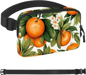 Fresh Flowers and Oranges-698 Belt Bag for Men and Women Fanny Pack,Belt Bag with Adjustable Strap,Fashion Crossbody Everywhere Belt Bag for Travel Outdoors Running Hiking