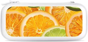 Fresh Lemon Orange Slices Hard Shell Travel Case with Rope 15 Game Card Pockets Compatible with Switch Protective