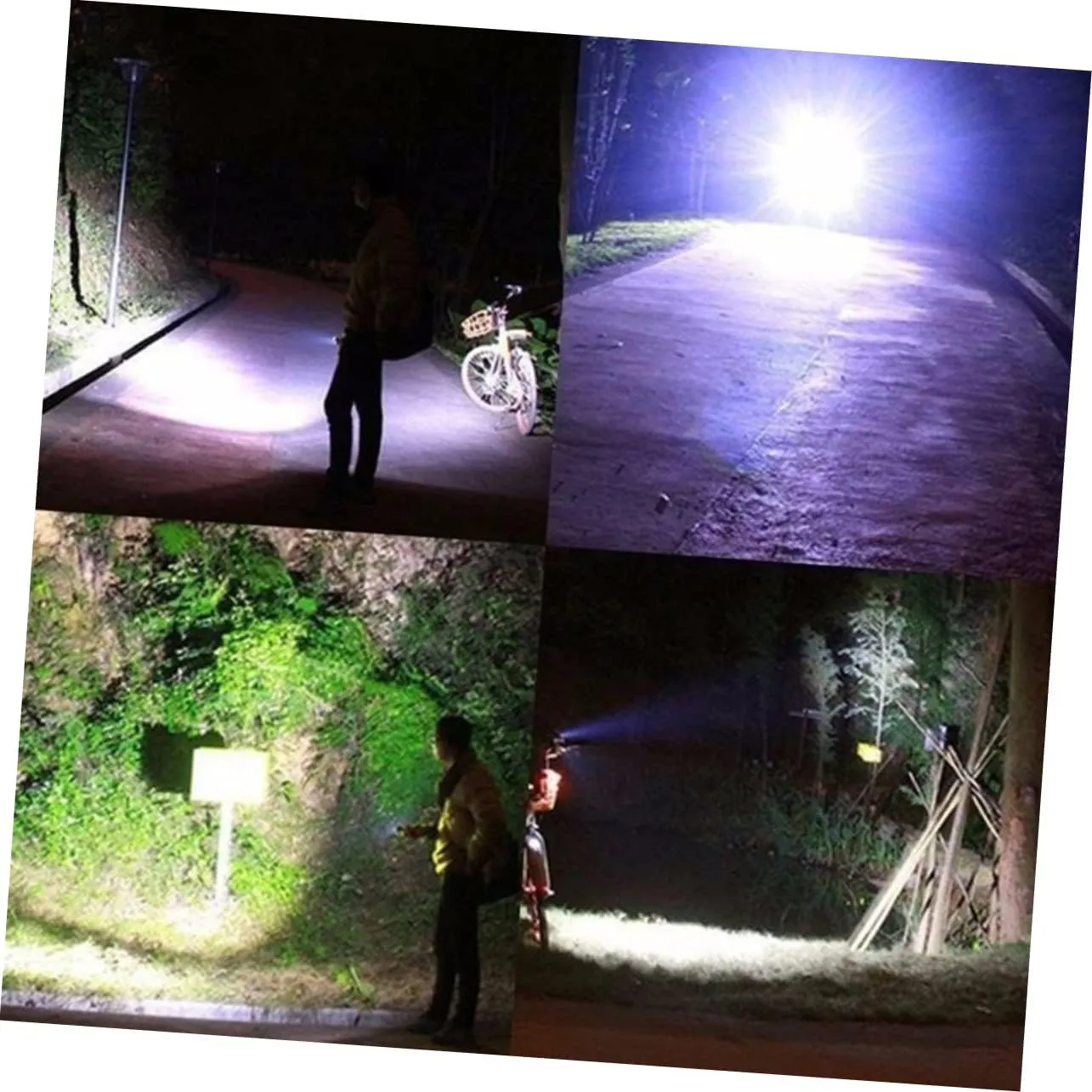 Front Light Aircraft Shape Flashlight Waterproof Light Three Lamp Head Flashlight Socket Glare