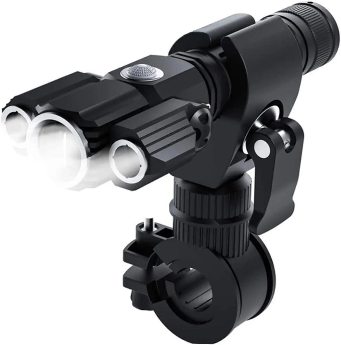 Front Light Aircraft Shape Flashlight Waterproof Light Three Lamp Head Flashlight Socket Glare