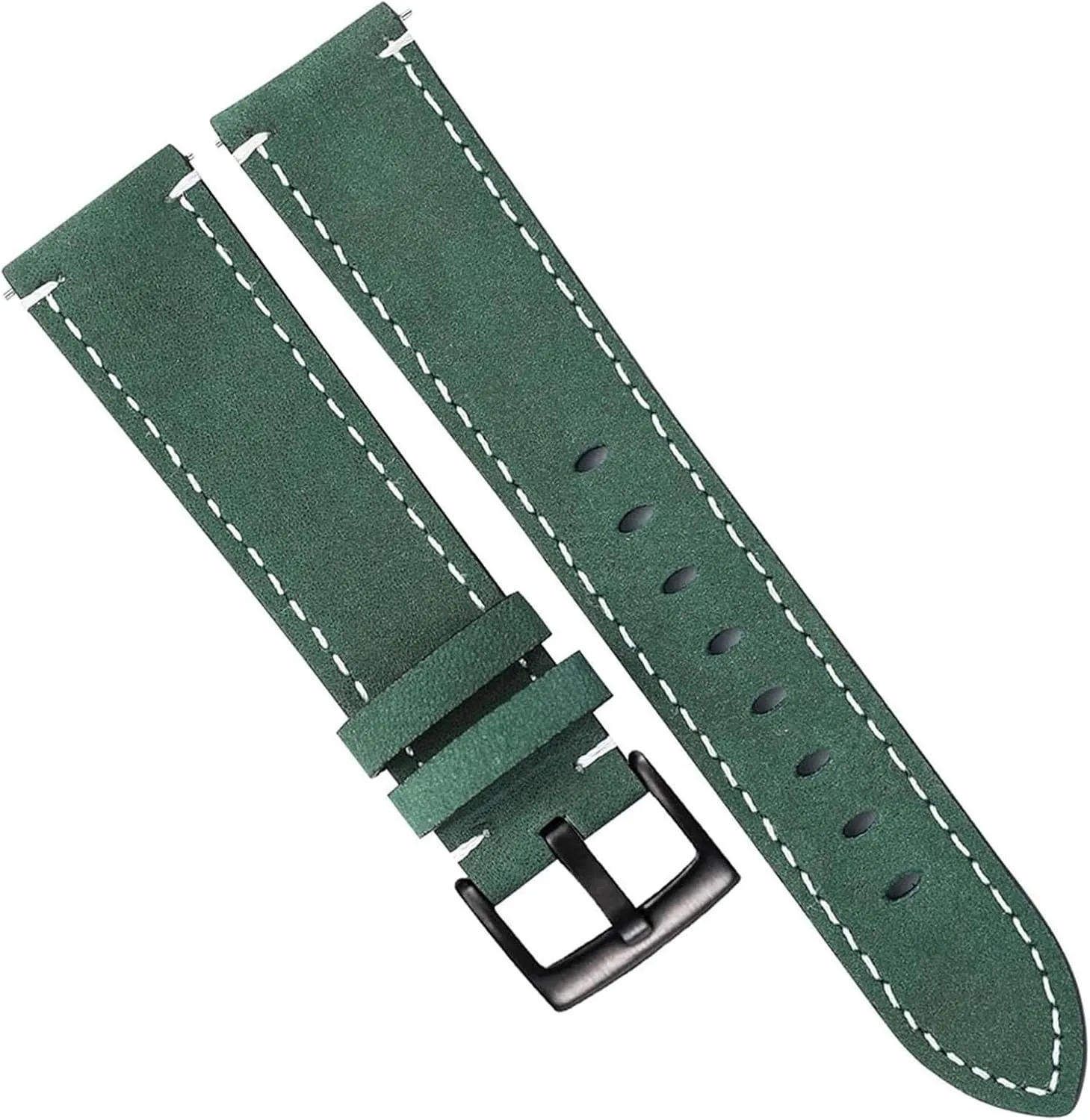 Frosted Skin Watchband Belt for Men Women Matte Leather Watch Straps Green Unisex Soft Watch Bracelet Accessories