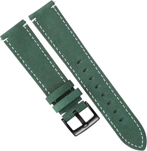 Frosted Skin Watchband Belt for Men Women Matte Leather Watch Straps Green Unisex Soft Watch Bracelet Accessories
