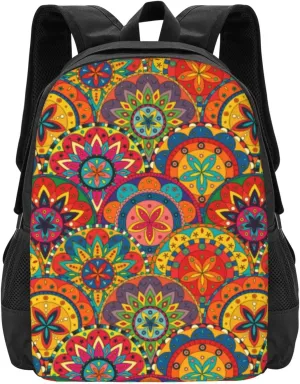 Funky Retro Colorful Mandala Lightweight Packable Backpack Travel Casual Large Capacity Daypack Foldable Backpack For Men Women