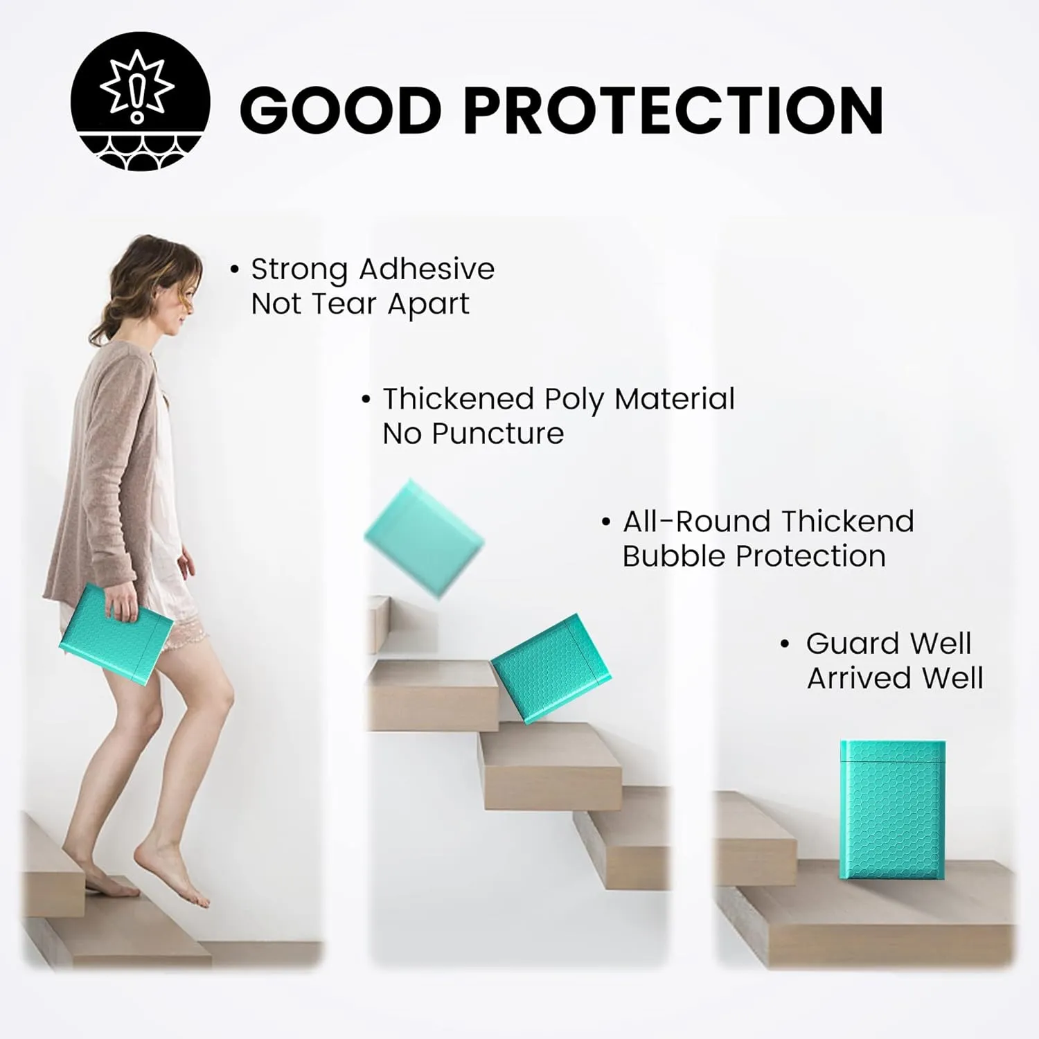 Fuxury 500 Pack Teal Bubble Mailers 6x10 Inch, Small Bubble Shipping Envelopes#0 Thick Bubble Padded Mailer Strong Adhesion Padded Envelopes for Mailing Jewelry,Makeup