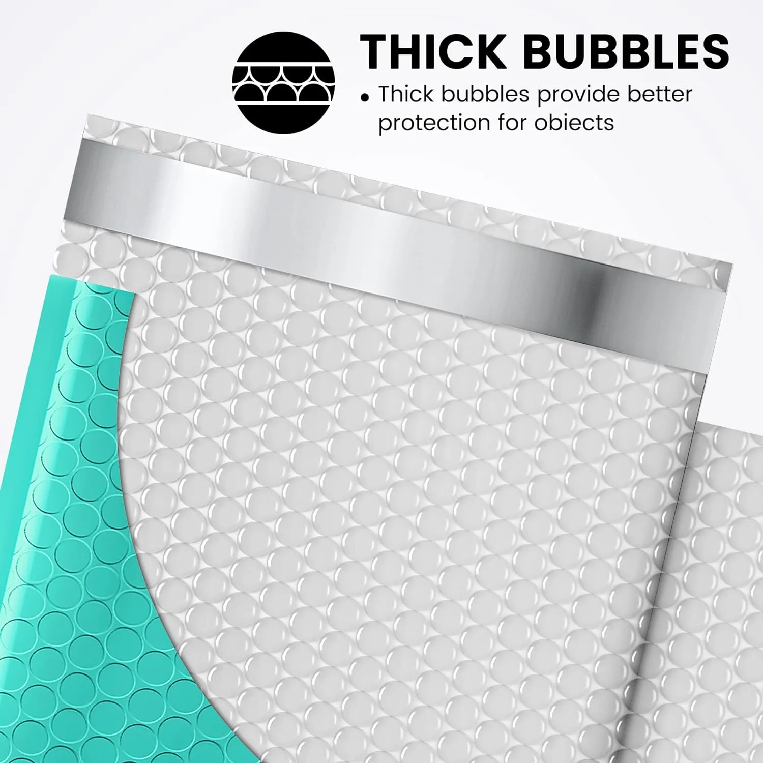 Fuxury 500 Pack Teal Bubble Mailers 6x10 Inch, Small Bubble Shipping Envelopes#0 Thick Bubble Padded Mailer Strong Adhesion Padded Envelopes for Mailing Jewelry,Makeup