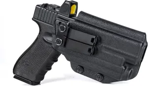 G19/G17 Holster with Light, IWB Kydex Holster for Glock 17 19 19X 22 23 31 32 44 45 47 MOS with Olight Baldr S/Baldr MINI Laser Combo Flashlight, Red Dot Optics Cut, Inside Waistband Concealed Carry