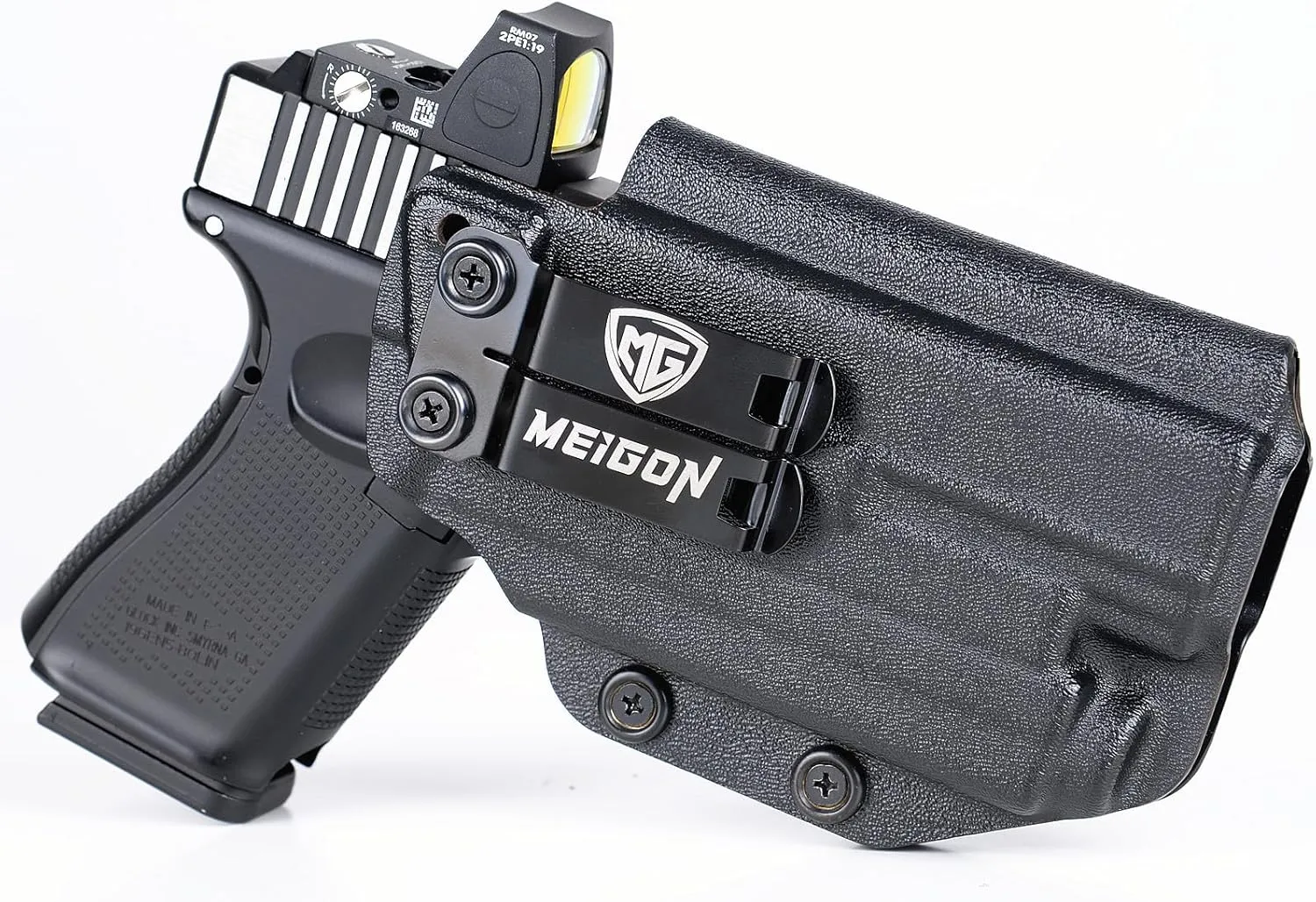 G19/G17 Holster with Light, IWB Kydex Holster for Glock 17 19 19X 22 23 31 32 44 45 47 MOS with Olight Baldr S/Baldr MINI Laser Combo Flashlight, Red Dot Optics Cut, Inside Waistband Concealed Carry
