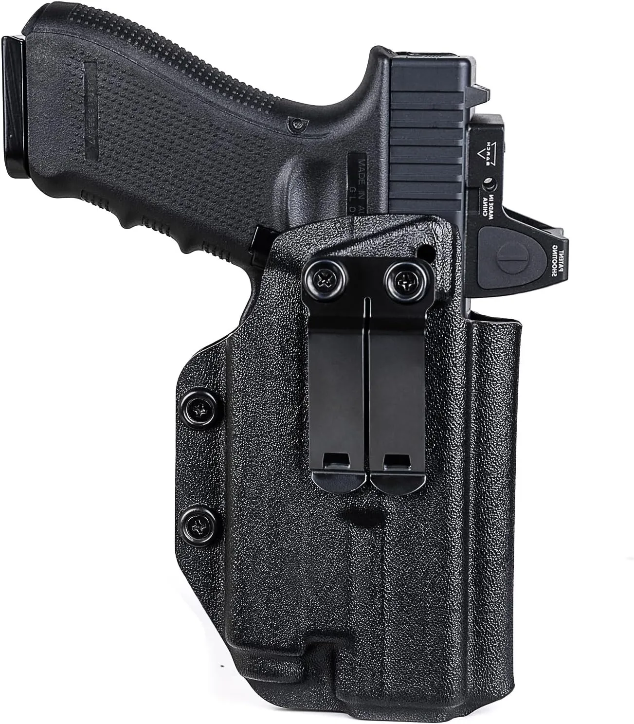 G19/G17 Holster with Light, IWB Kydex Holster for Glock 17 19 19X 22 23 31 32 44 45 47 MOS with Olight Baldr S/Baldr MINI Laser Combo Flashlight, Red Dot Optics Cut, Inside Waistband Concealed Carry