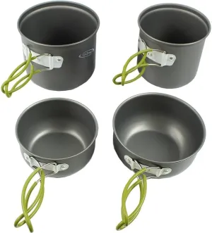 G4Free 2/4/13 PCS Camping Cookware Mess Kit Hiking Backpacking Picnic Cooking Bowl Non Stick Pot Knife Spoon Set