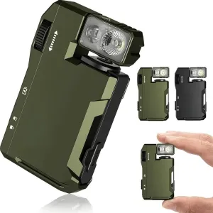 G5 Rechargeable EDC Flashlight, G5 Flashlight, Tactical Flashlights, Powerful RGB Flashights, コンパクトLEDトーチ,磁気ベース、軽量、旅行対応, IP68 Waterproof Multi-Mode Magnetic Small Keychain for Camping (Green)