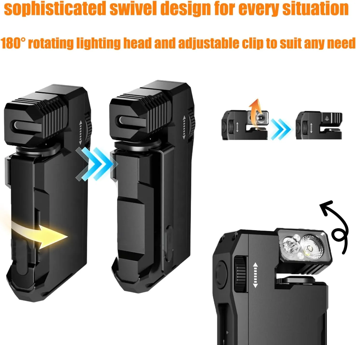 G5 Rechargeable EDC Flashlight,2025 New G5 EDC Light 400 Lumens,Super Bright 3 Modes EDC Flashlight,Mini Flashlight with Magnet,Dual Light,Ip68 Waterproof,for Outdoor, Emergency (Mix)