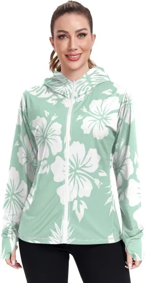 GAIGEO Fried Egg Yellow Women Jacket UPF 50  Women Uv Protection Clothing Thumb Holes Neck Protection, XXL