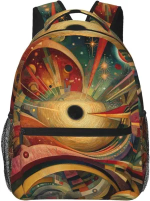 Galaxy, Geometric Shapes Vintage Backpack For Trekking Office Women/Female