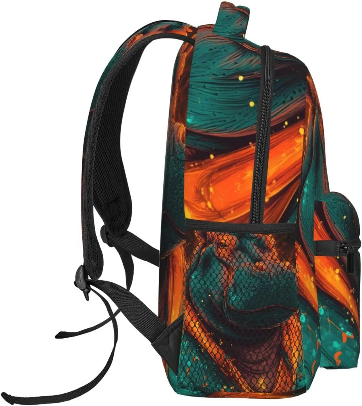 Galaxy Neon Hippo Casual Backpack For Trekking Commute Office