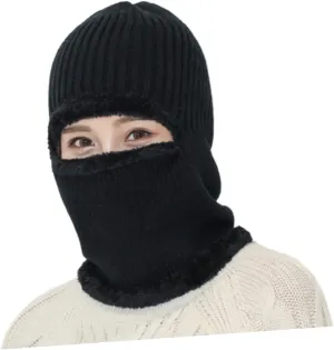 Gatuida Knitted Caps Cycling Headwear for Men and Women Black Neck Warmer Hat and Scarf Accessories for Outdoor