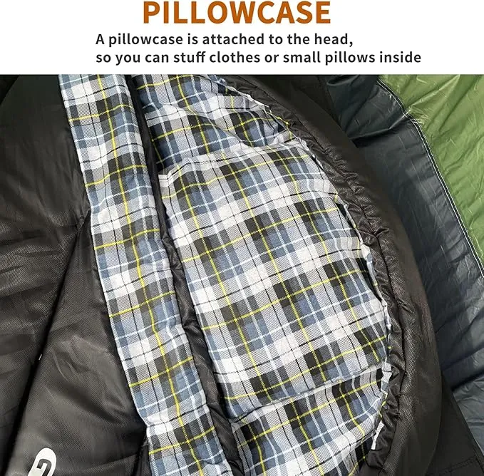 GEERTOP Flannel Sleeping Bag for Adults XXL, Large Wide Camping Sleeping Bag 4 Season, 0 Degree Sleeping Bag for Winter Cold Weather