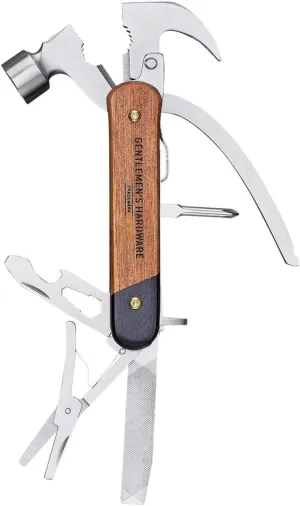 Gentleman's Hardware 7-in-1 Multi-Tool Stainless Steel Pocket Tool, with Hammer